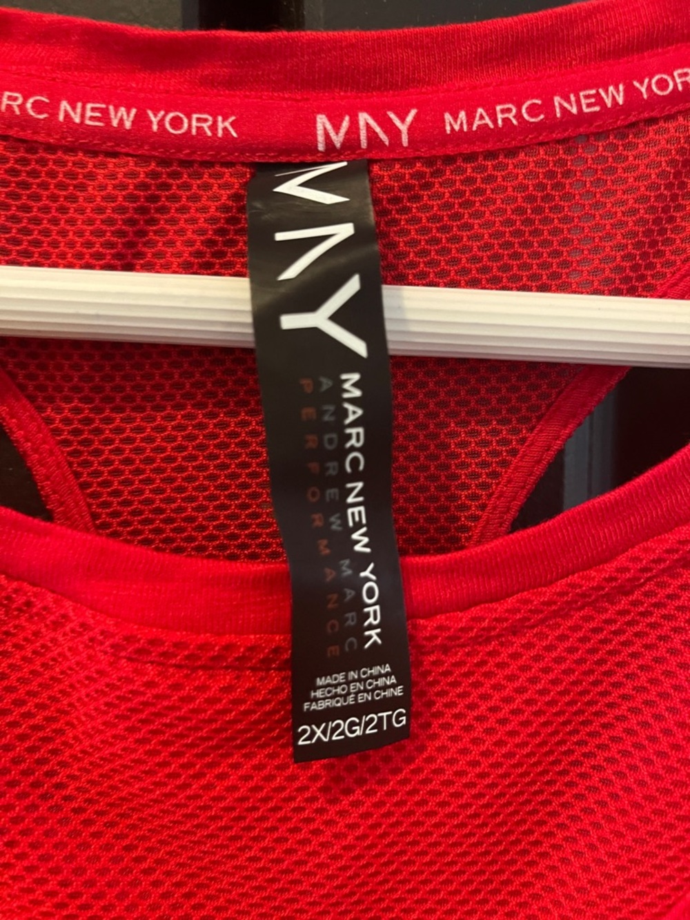 NYDJ Red Sleeveless Mesh-Inset Tank - Picture 2 of 7